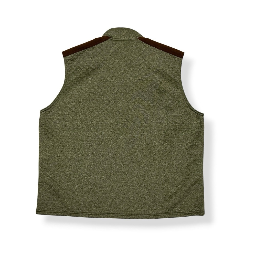 Cremieux Vest Men XXL Green Brown Quilted Full Zip Sleeveless NWT - Picture 4 of 15